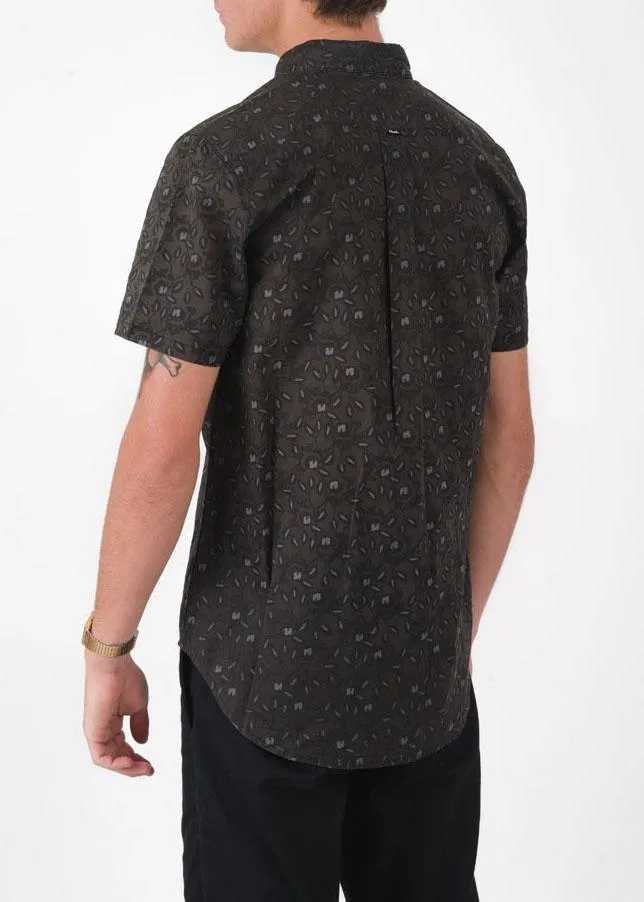 Afends Mens Black Rose - Short Sleeve Shirt