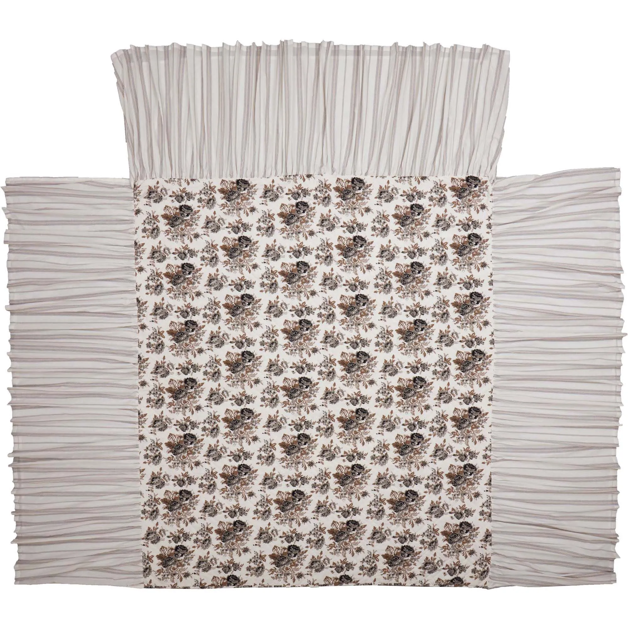 Annie Portabella Floral Ruffled California King Coverlet 84x72 27