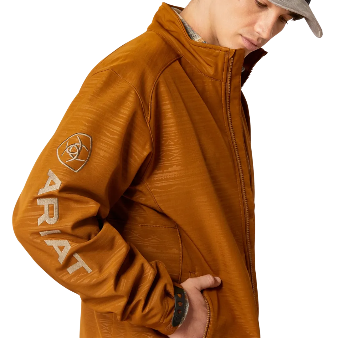 Ariat Men's Softshell Logo Chestnut Jacket