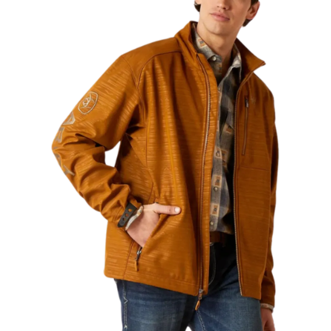 Ariat Men's Softshell Logo Chestnut Jacket