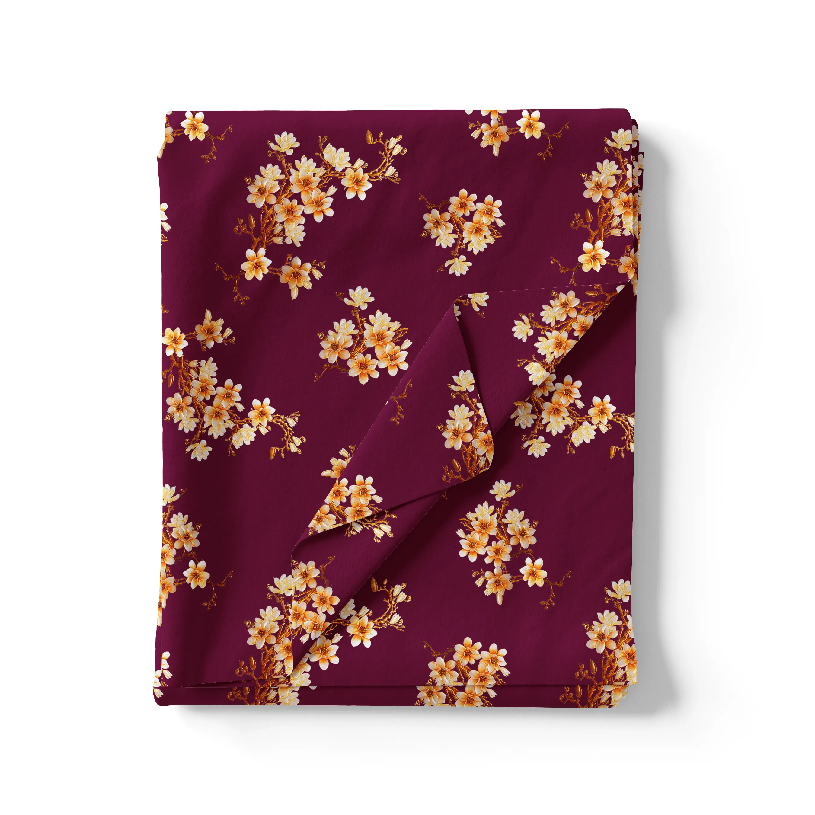 Attractive Yellow Lily Floral Flower Digital Printed Fabric - Weightless