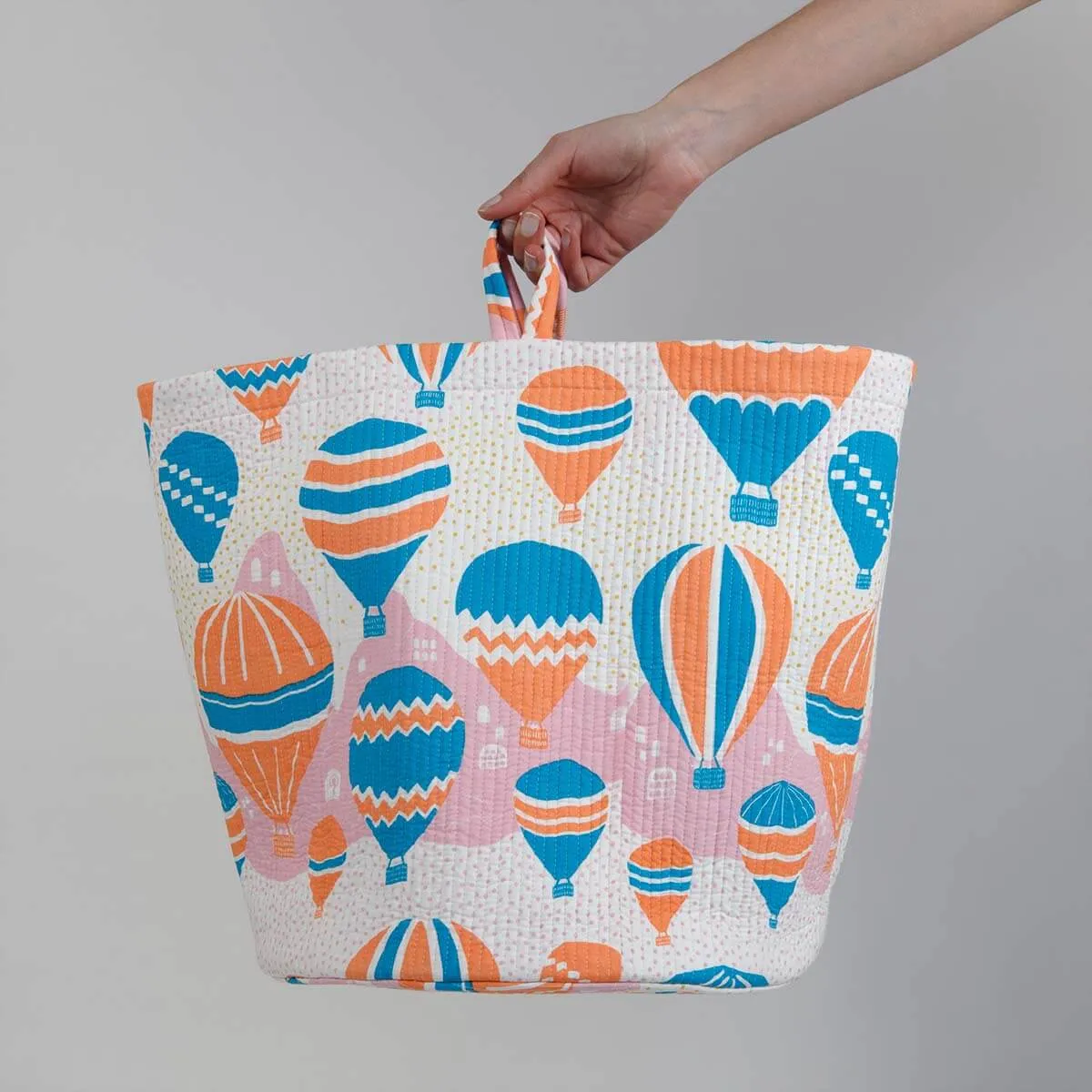 Balloons at Dawn Quilted Storage Basket