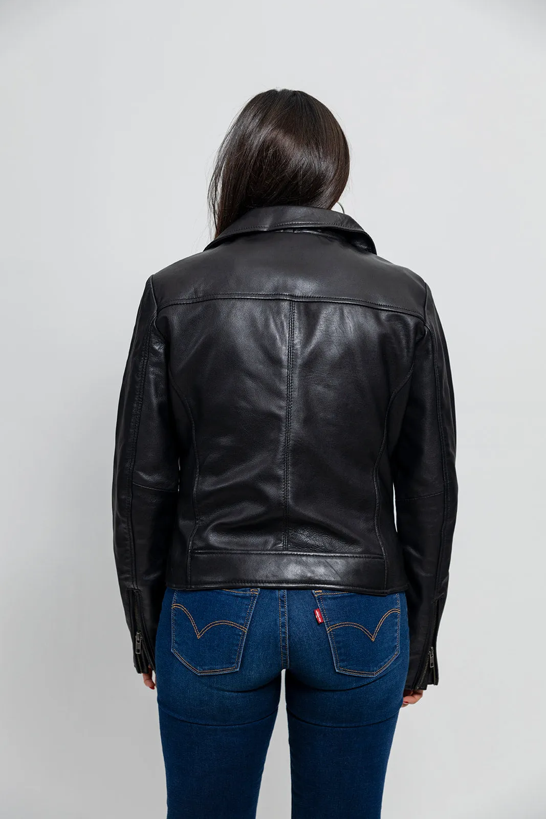Betsy Women's Fashion Leather Jacket Black (POS)