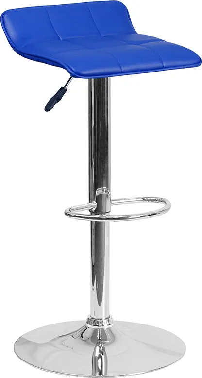 Blue Vinyl Barstool DS-801B-BL-GG