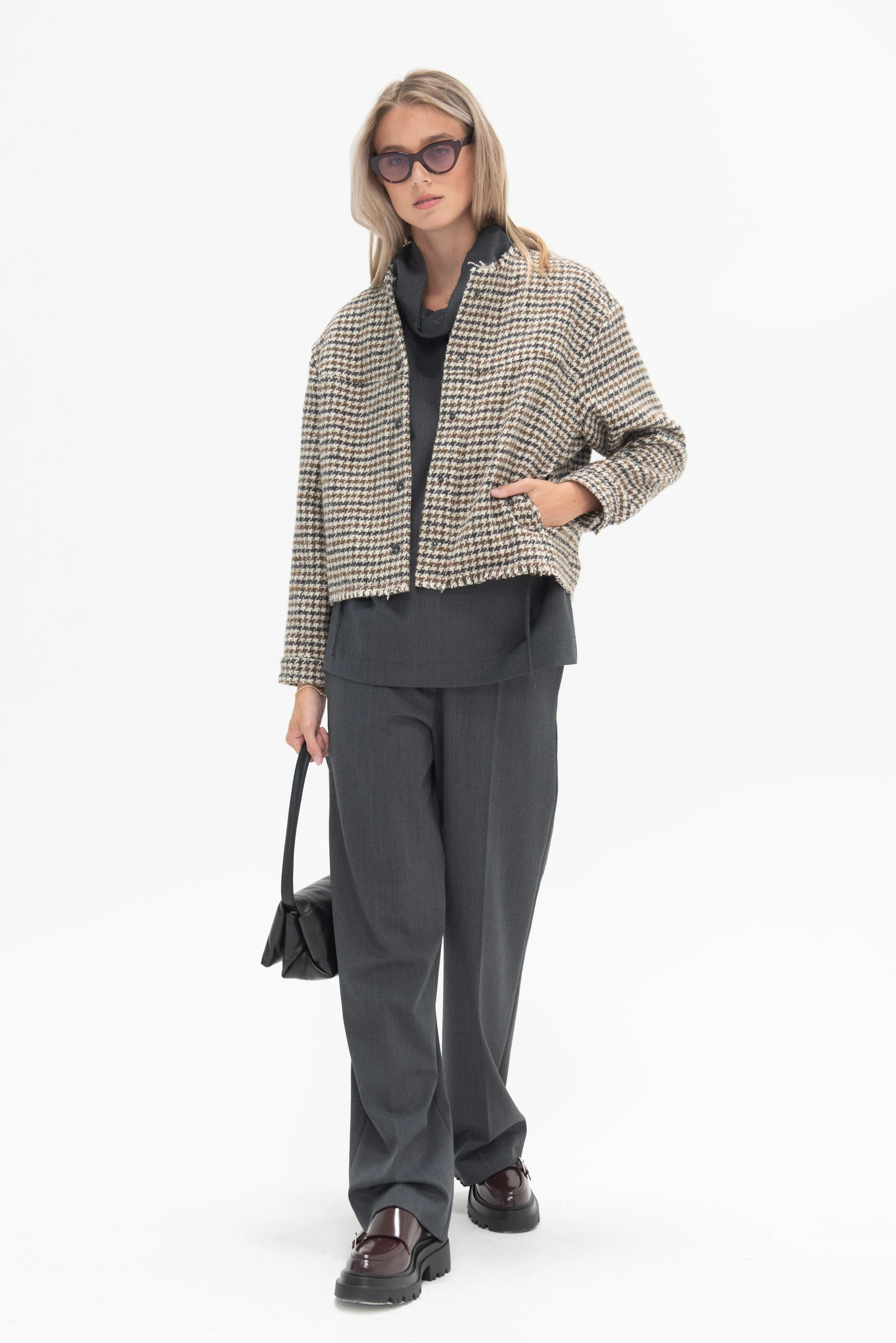 Cabanino Jacket, Natural/Navy/Brown