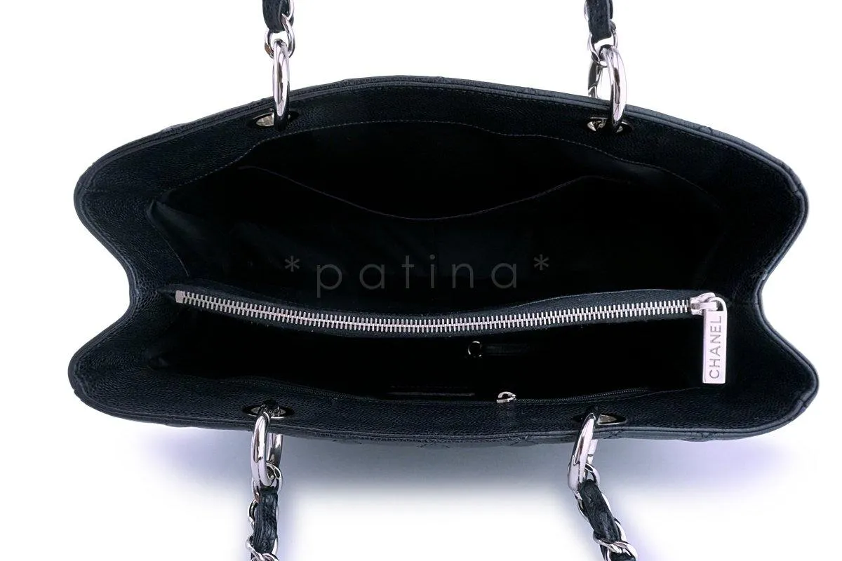Chanel Black Caviar Classic Grand Shopper Tote GST Shopping Bag SHW