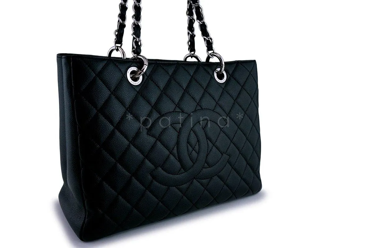 Chanel Black Caviar Classic Grand Shopper Tote GST Shopping Bag SHW