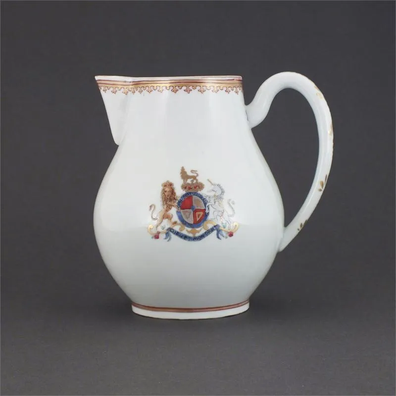 CHARMING AND FINE ENGLISH PATRIOTIC PORCELAIN PITCHER C.1780