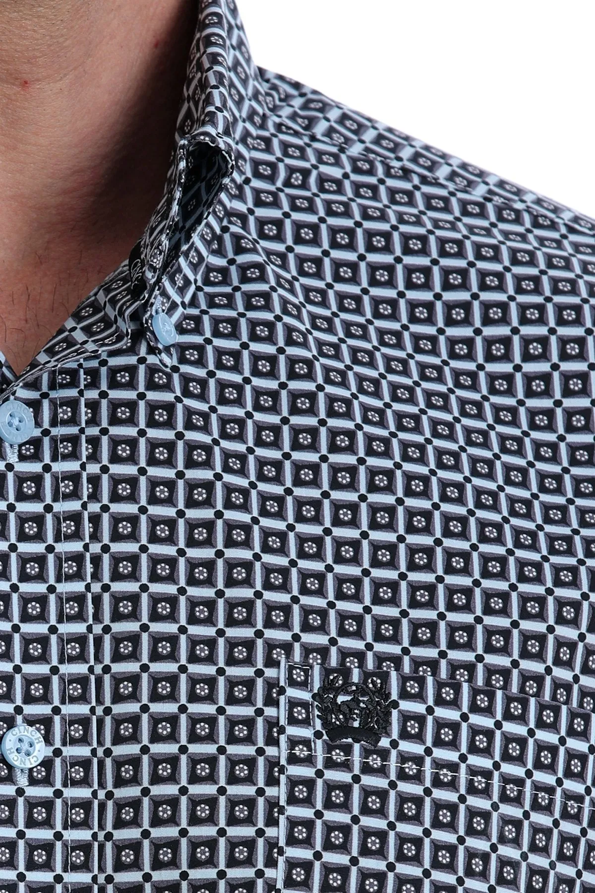 Cinch Mens Short Sleeved Button Down Stretch Shirt