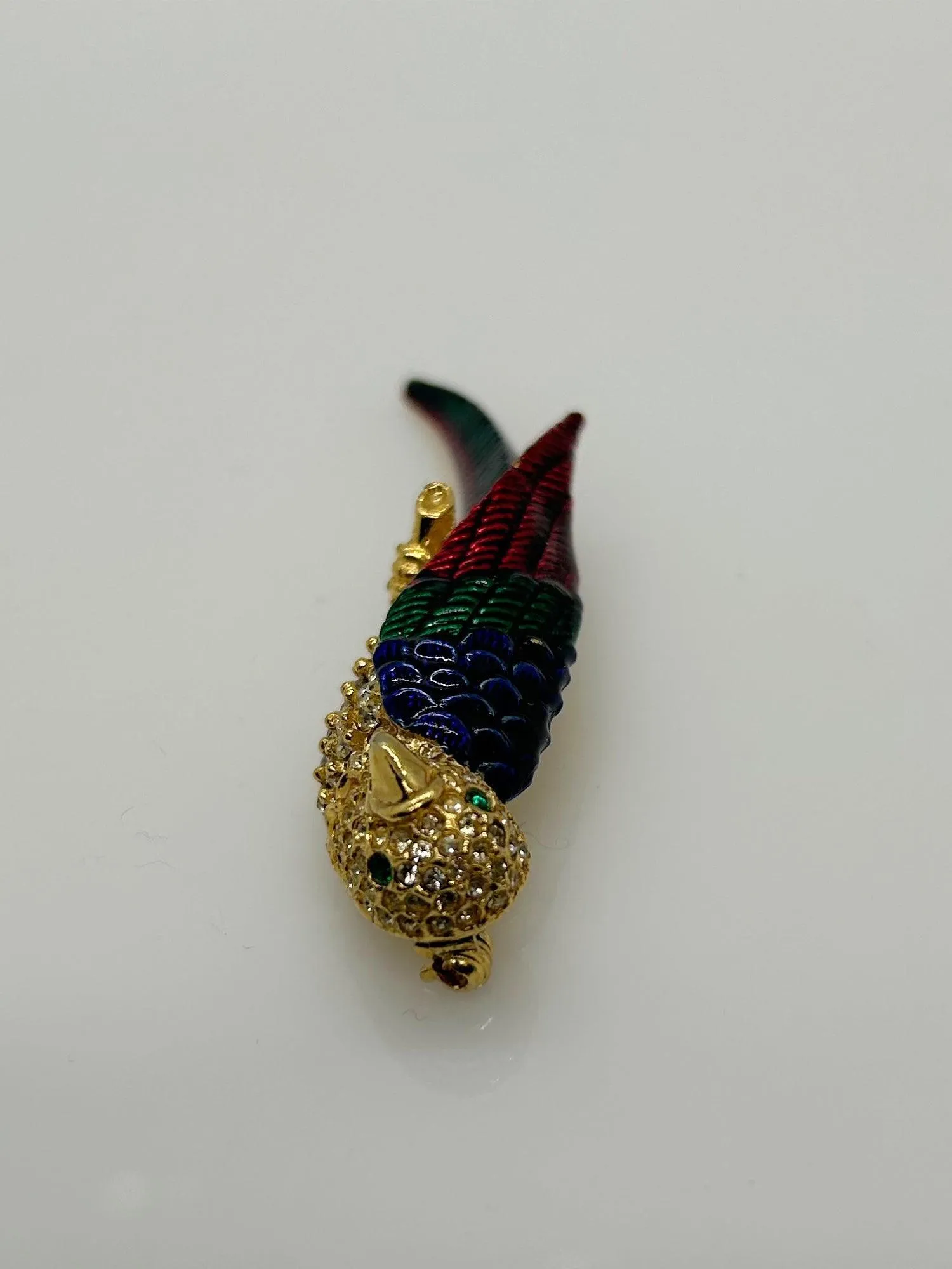Colorful and Sparkling Parrot Brooch