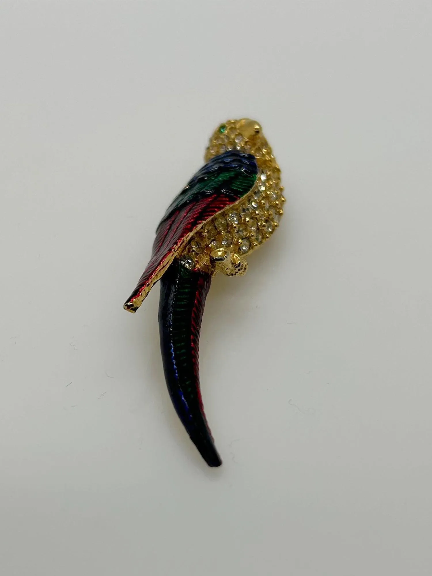 Colorful and Sparkling Parrot Brooch