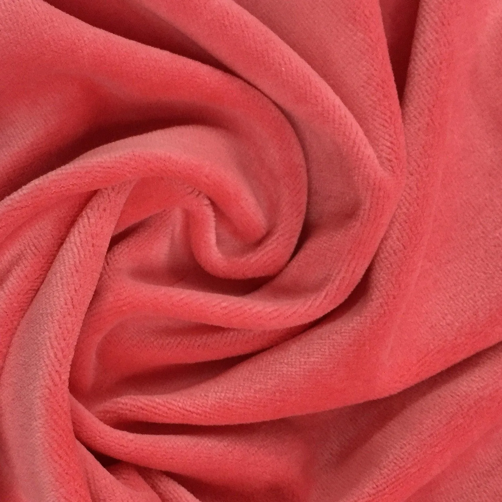 Coral Organic Cotton Velour Fabric