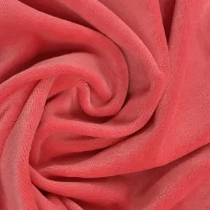 Coral Organic Cotton Velour Fabric