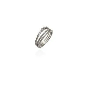 Diamond Triple-Line Princess Ring (14K)