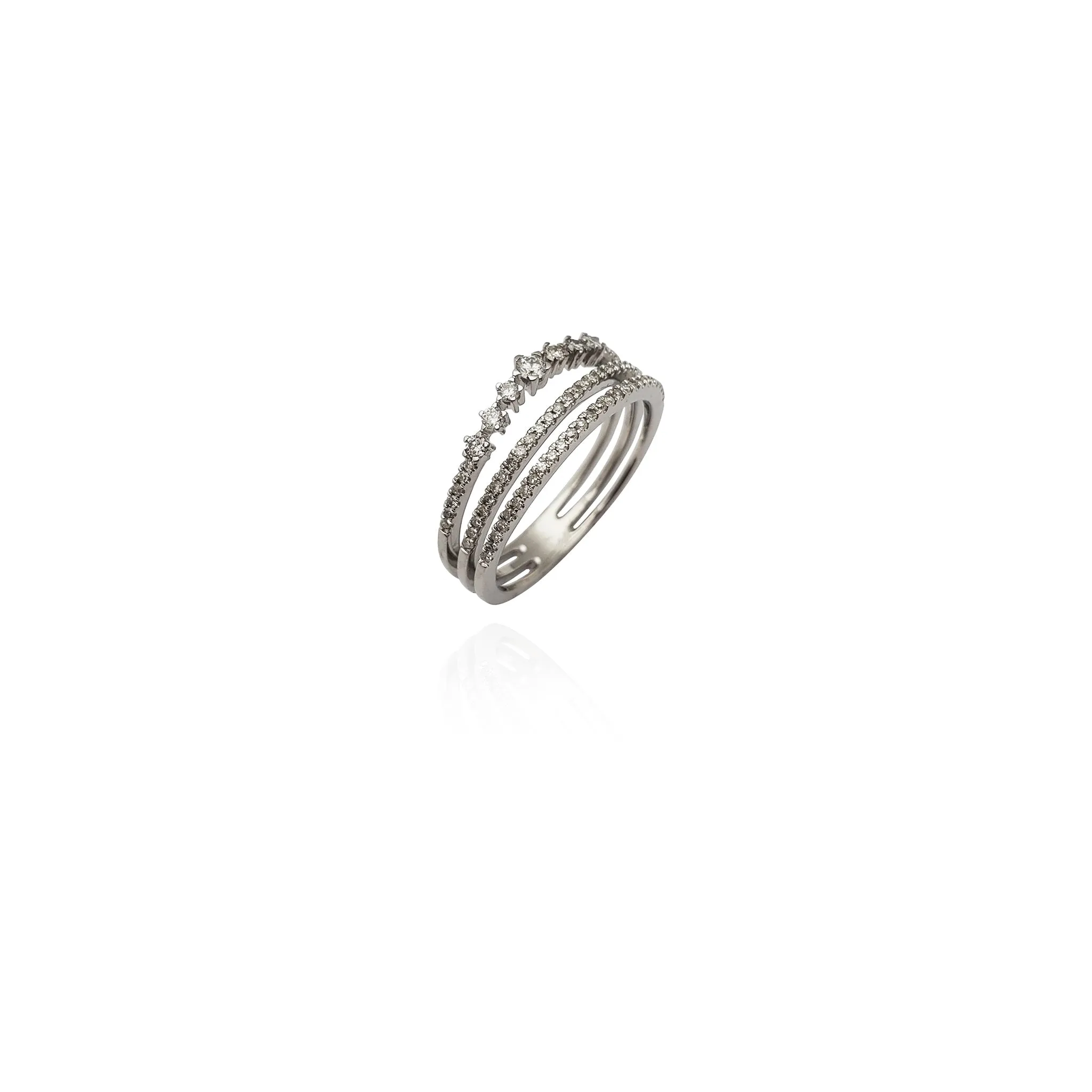Diamond Triple-Line Princess Ring (14K)