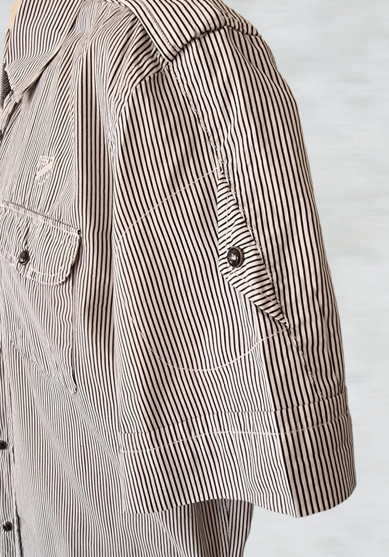Diesel Men’s Black & White Striped Short Sleeve Cotton Shirt UK XXL