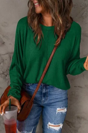 Double Take Full Size Round Neck Long Sleeve Top