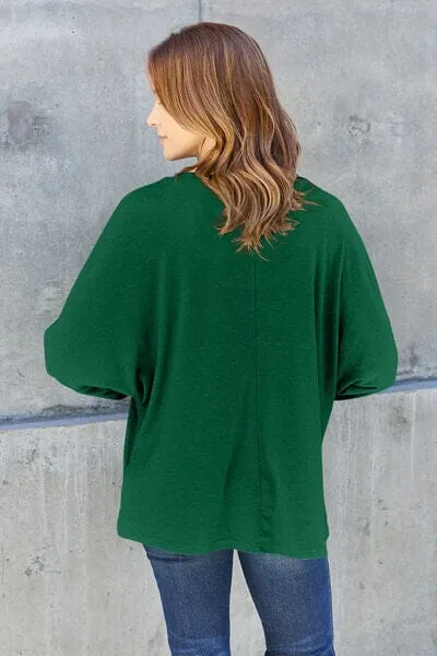 Double Take Full Size Round Neck Long Sleeve Top