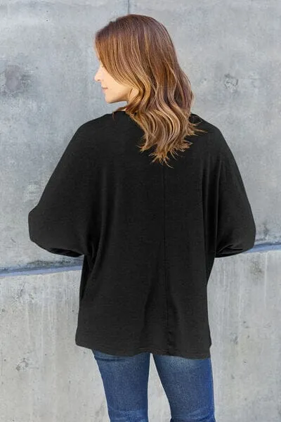 Double Take Full Size Round Neck Long Sleeve Top