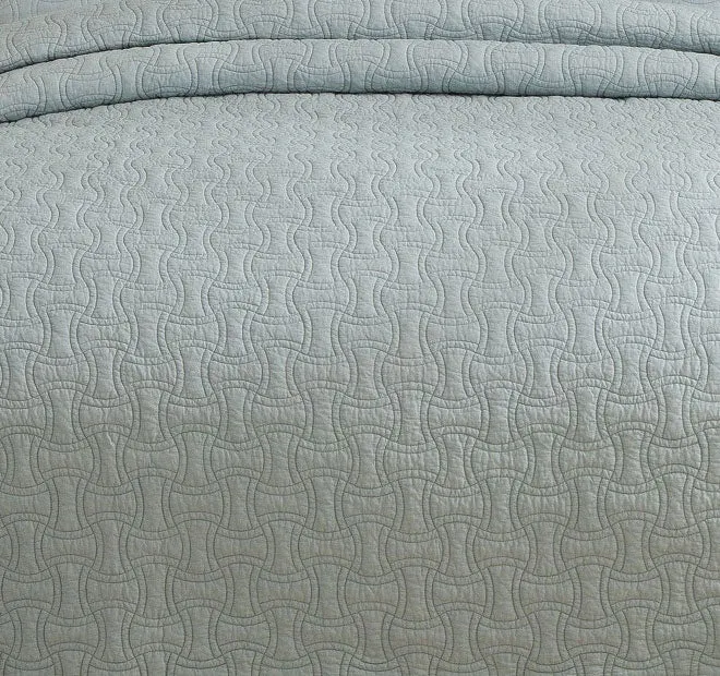 Embroidered Coverlet Set Range Jade