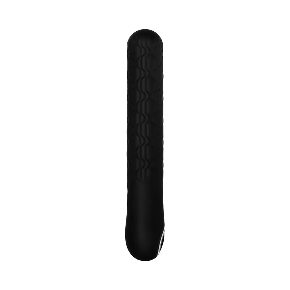 Evolved Quilted Love Rechargeable Textured Silicone Sli mline Vibrator Black
