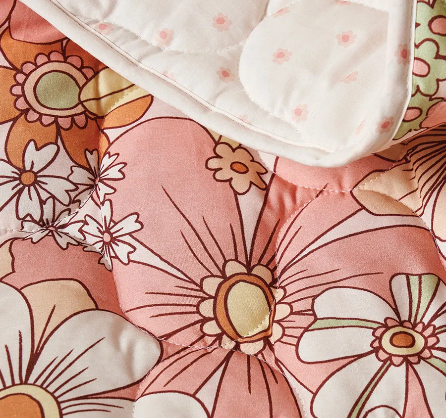 Flower Power Cot Coverlet Multi