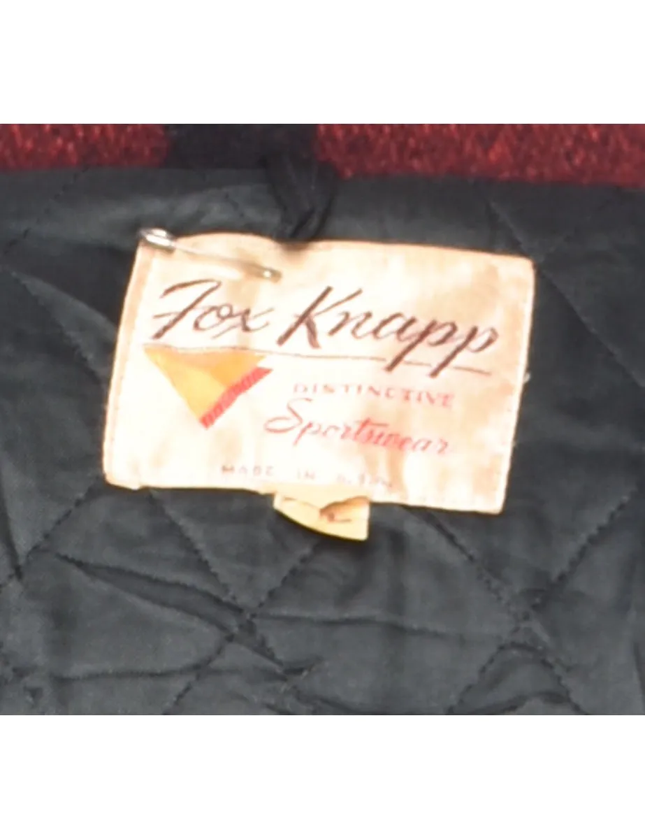 Fox Knapp Black & Red Checked Wool Jacket - XL