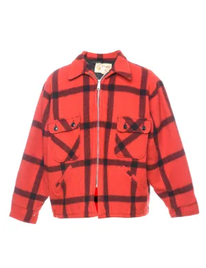 Fox Knapp Black & Red Checked Wool Jacket - XL