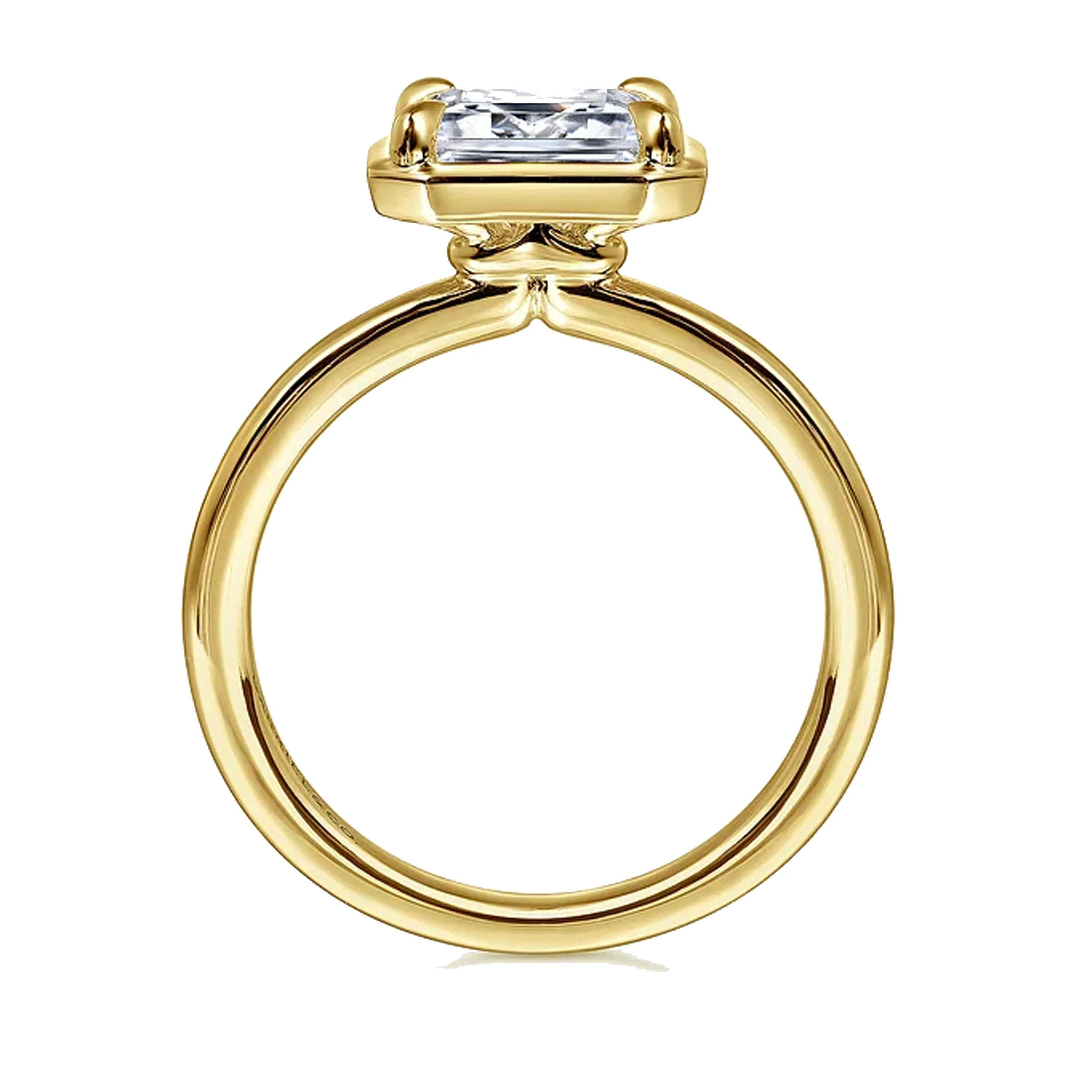 Gabriel 14K Yellow Gold Emerald Cut Diamond Engagement Ring Mounting