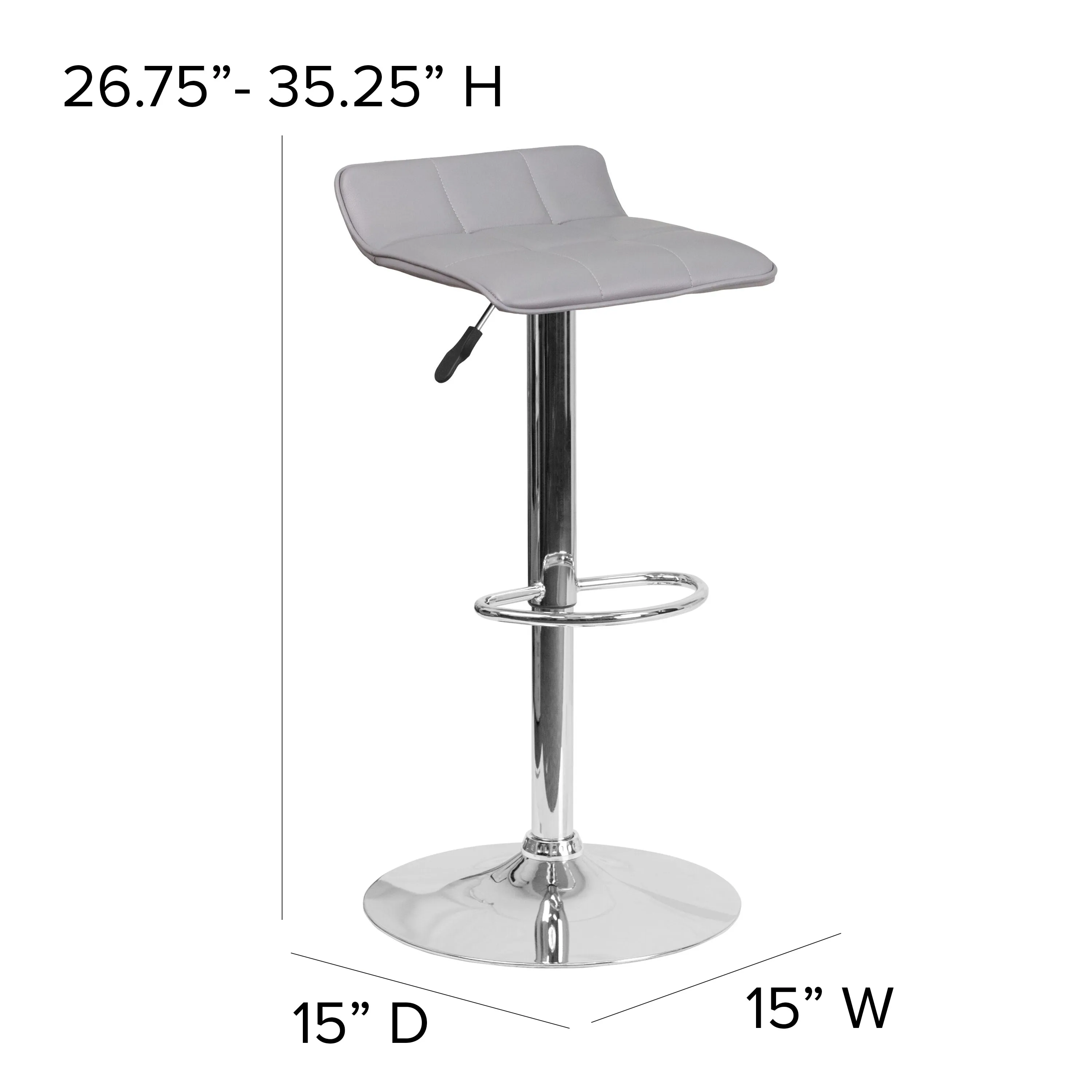Gray Vinyl Barstool DS-801B-GY-GG