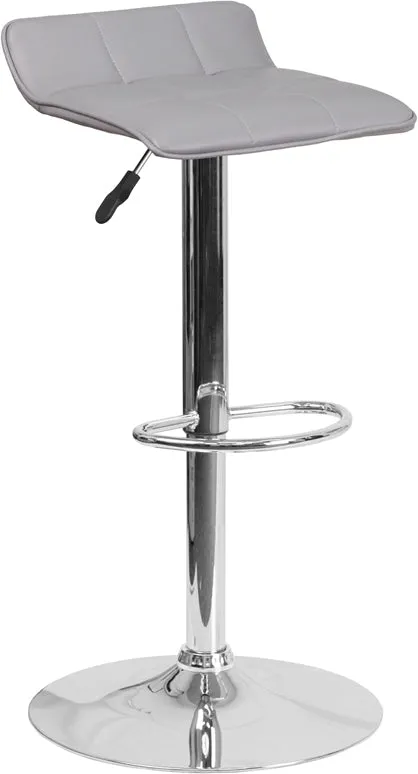 Gray Vinyl Barstool DS-801B-GY-GG
