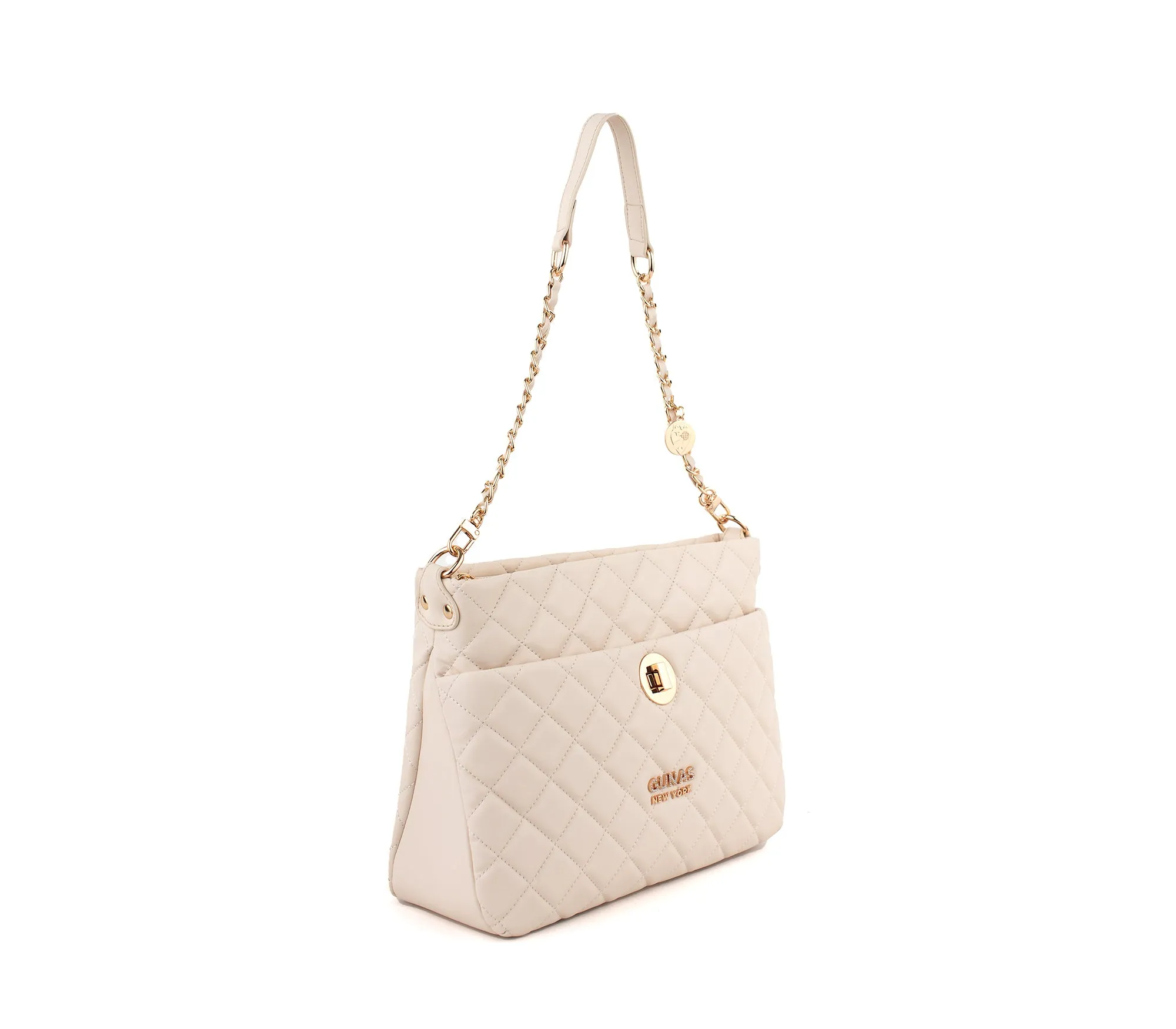Koi - Off-white Quilted Vegan Leather Purse