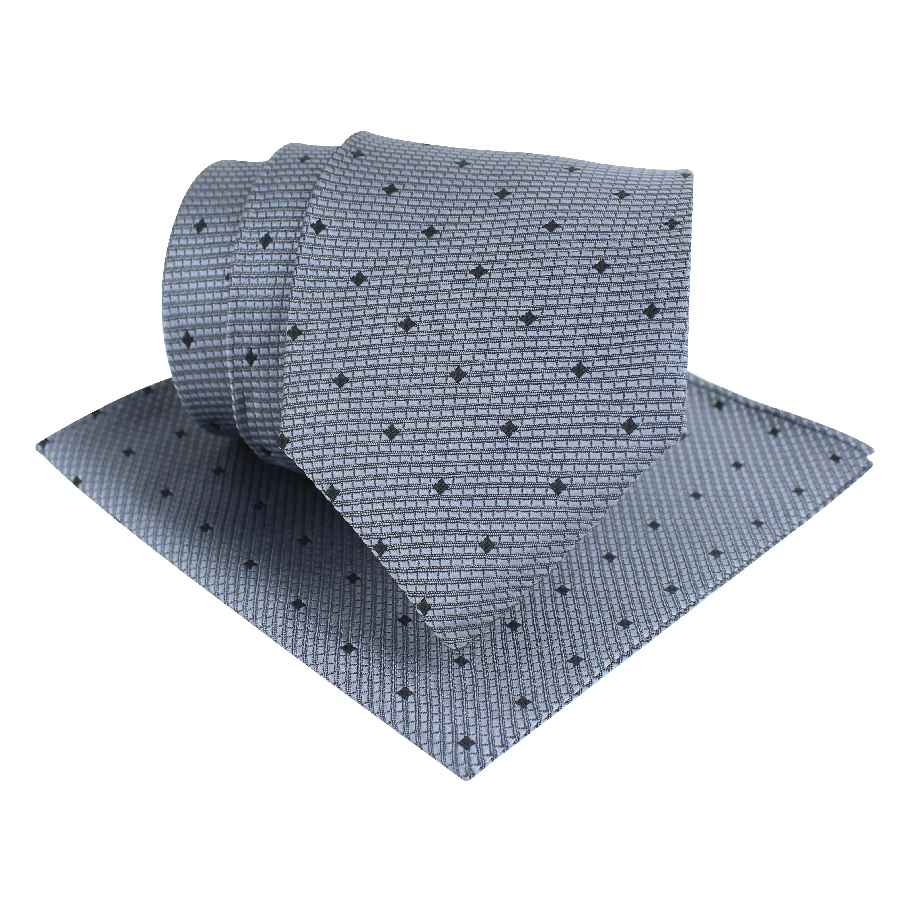 Kovove The Radiance Square Grey Necktie and Pocket Square Gift Box