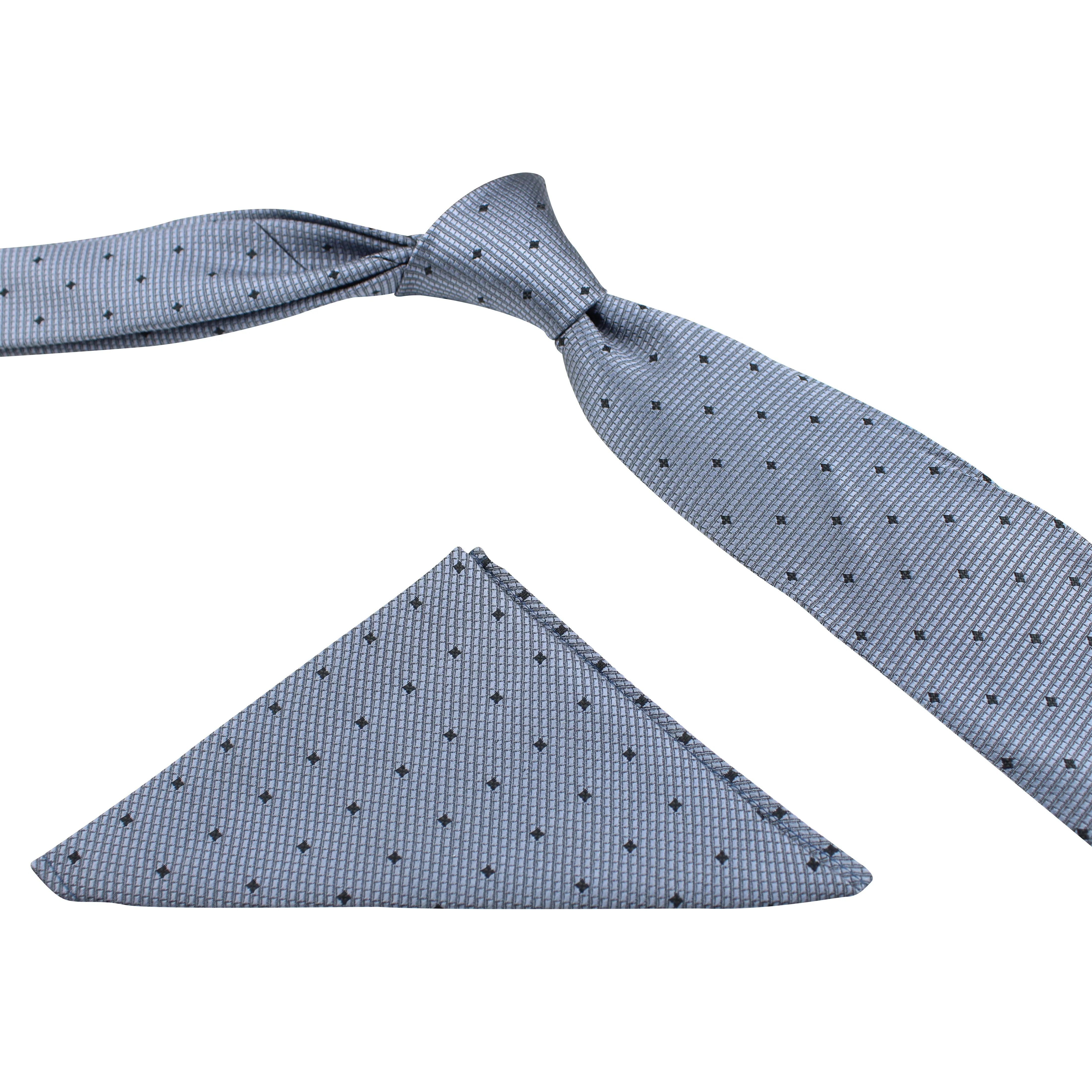 Kovove The Radiance Square Grey Necktie and Pocket Square Gift Box
