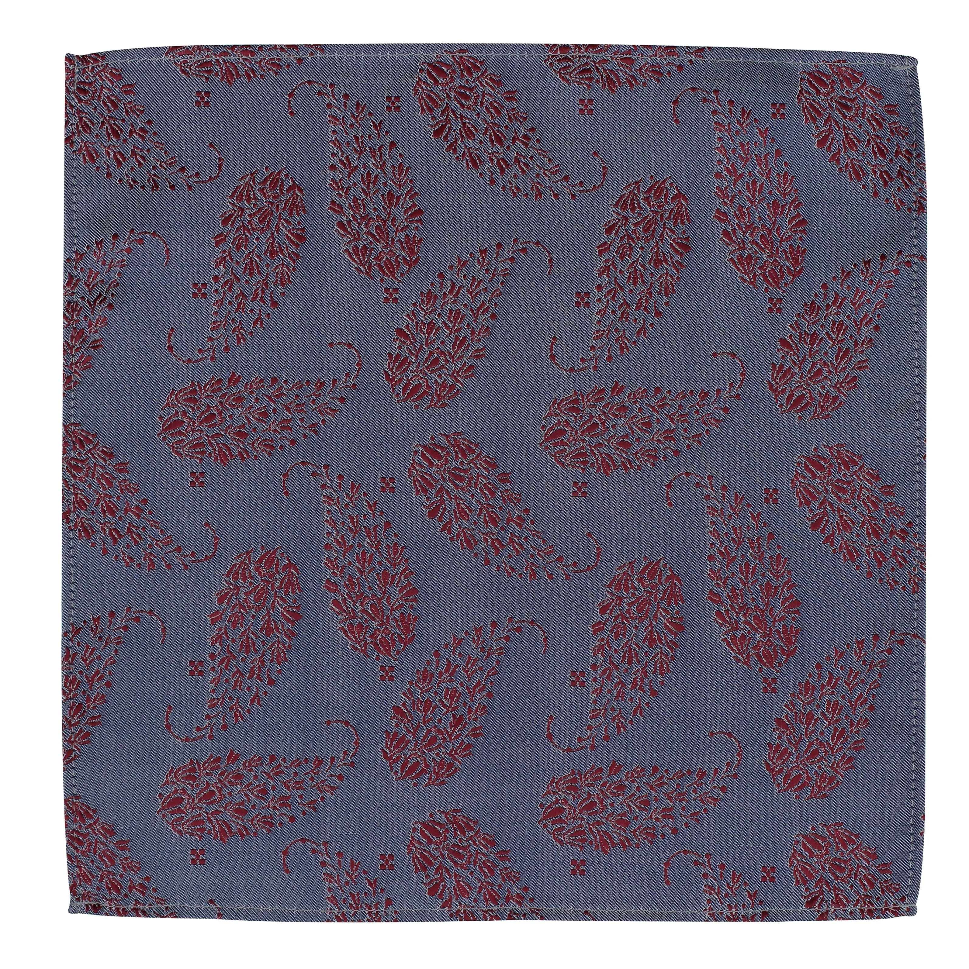 Kovove The Twining Paisley Blue Pocket Square For Men