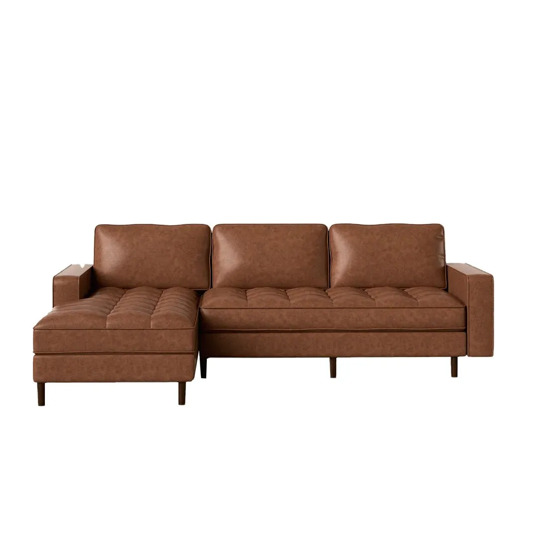 Kuffer 5 Seater Leatherette L Shape Sofa for Living Room
