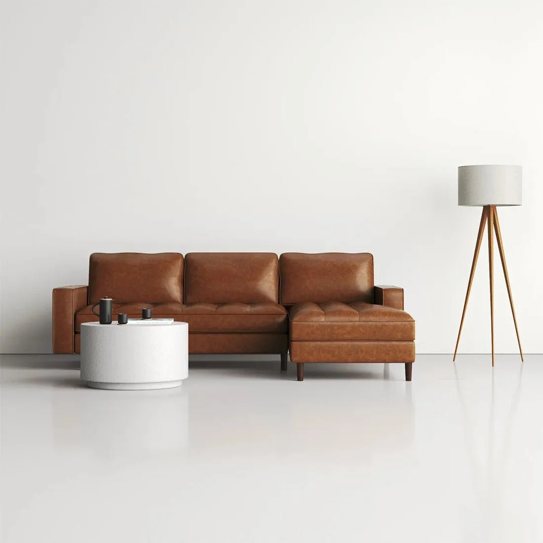 Kuffer 5 Seater Leatherette L Shape Sofa for Living Room
