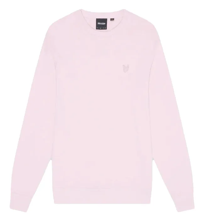 Lyle and Scott Mens Tonal Eagle Crew Neck Sweatshirt Pink Salt
