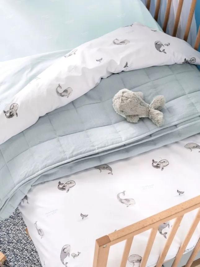 Maddison Blue Cot Coverlet Set by Hiccups