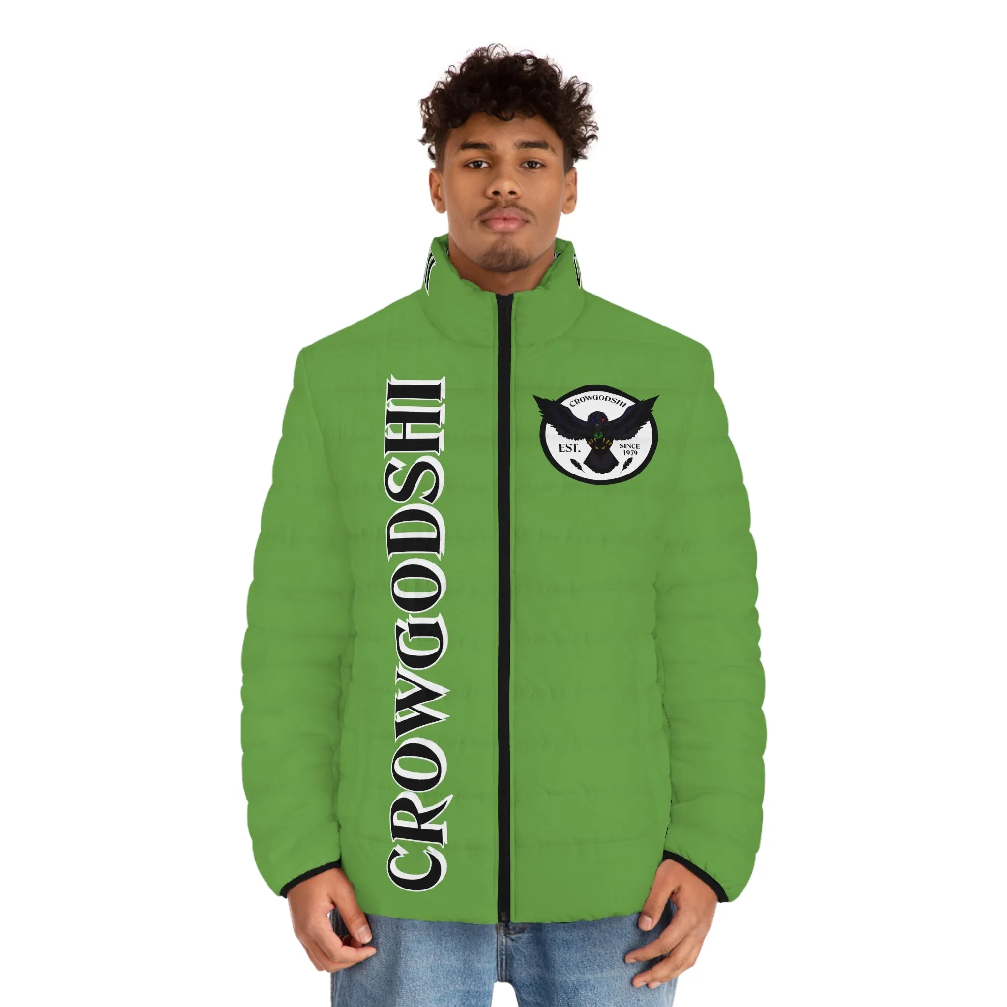 Men's CROWGODSHI Puffer Jacket, LIGHT GREEN