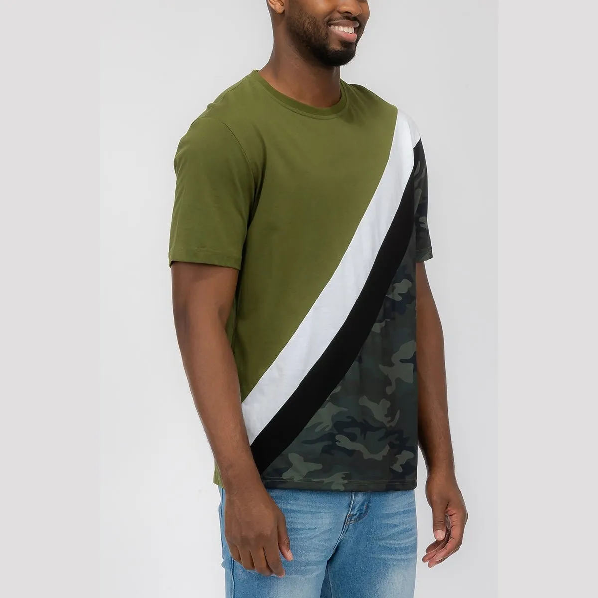 Olive Camo Block Tee