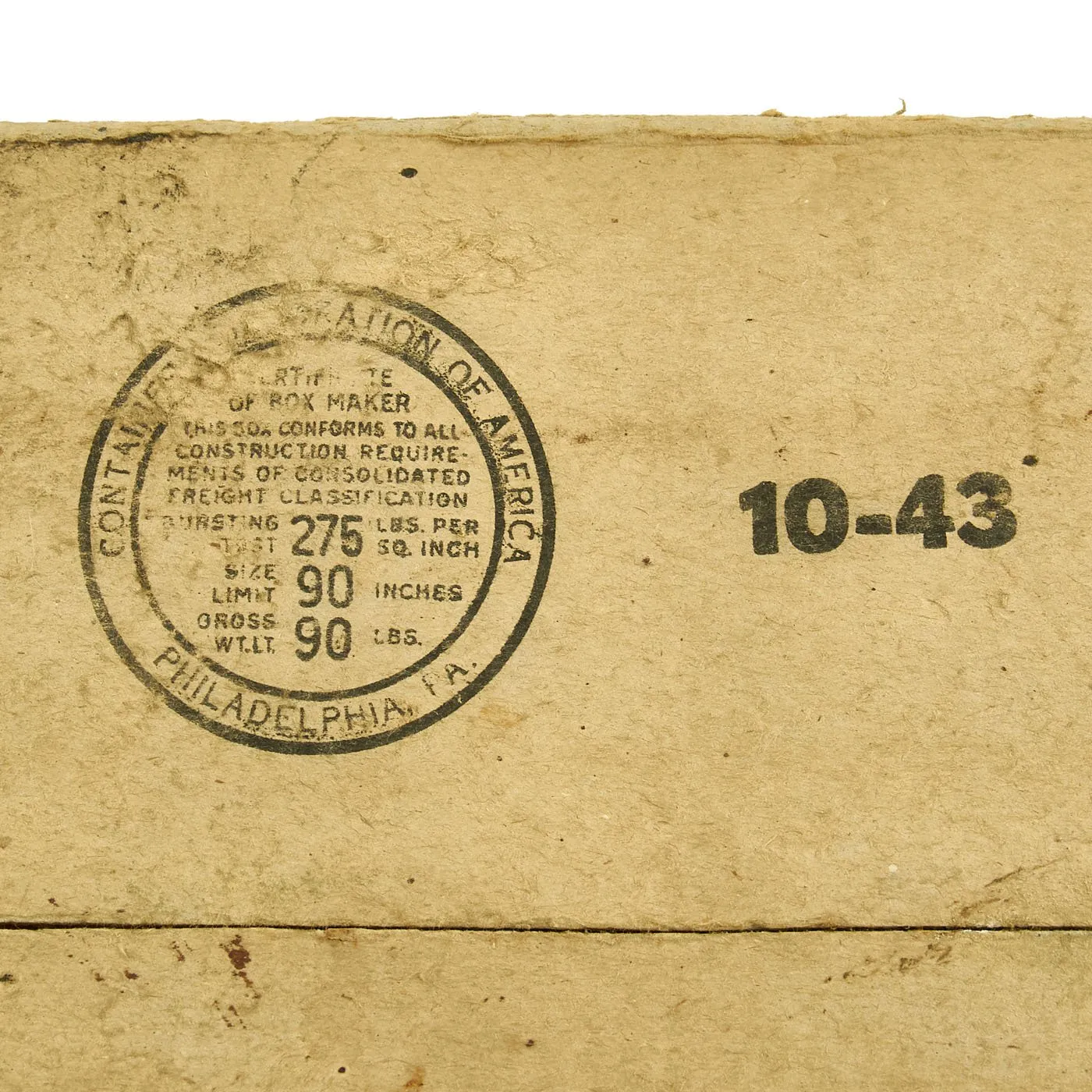 Original U.S. WWII American Red Cross Prisoner of War Food Package No. 10