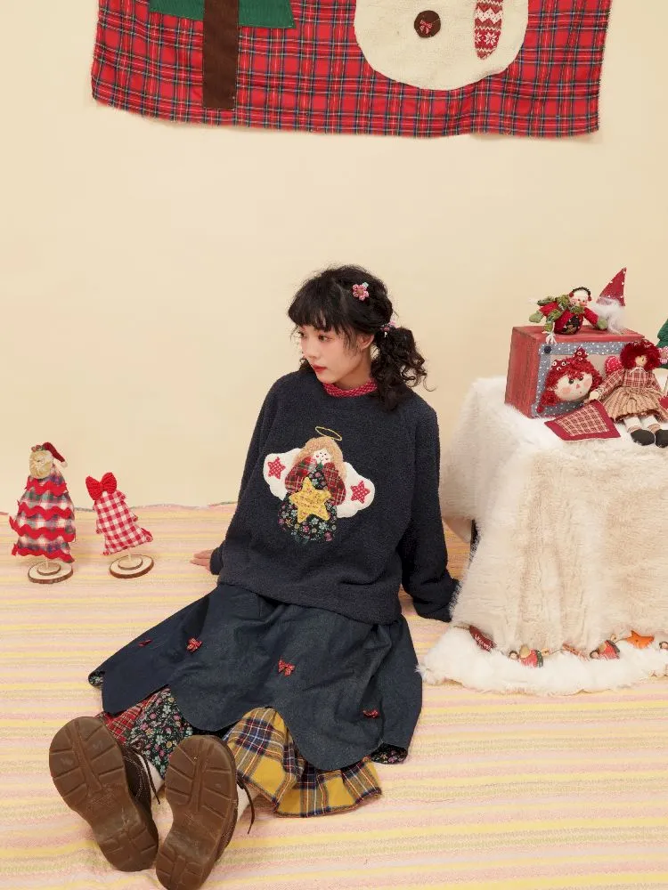 Petal Ribbon Quilted Denim Half-body Skirt【s0000005578】