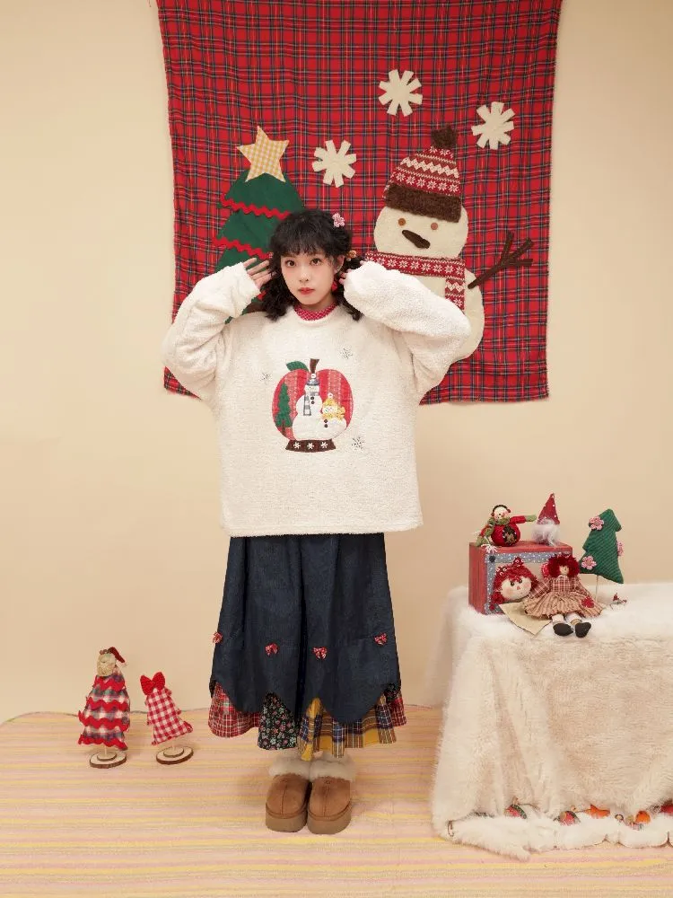 Petal Ribbon Quilted Denim Half-body Skirt【s0000005578】