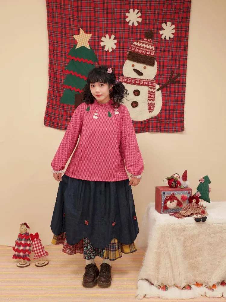 Petal Ribbon Quilted Denim Half-body Skirt【s0000005578】