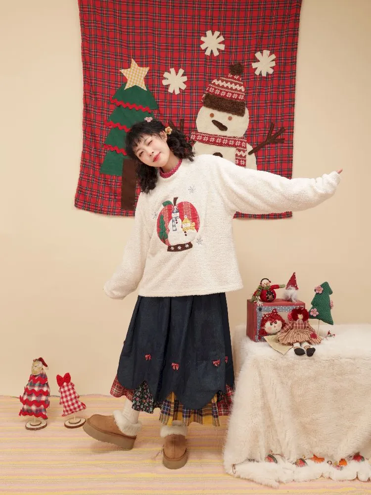 Petal Ribbon Quilted Denim Half-body Skirt【s0000005578】