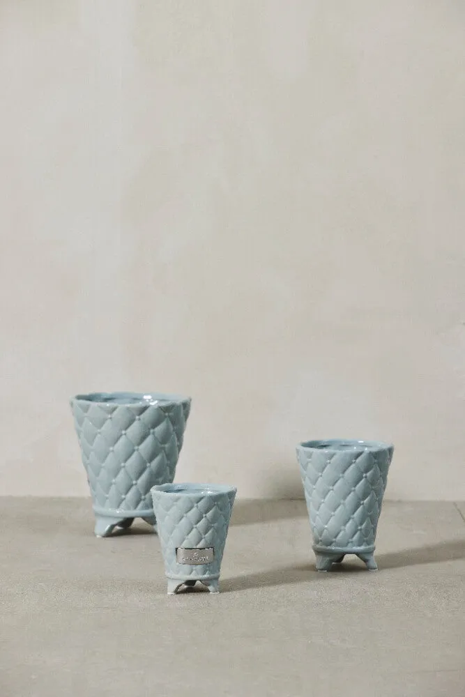 Precious flower pot Ø16 H18 
light blue