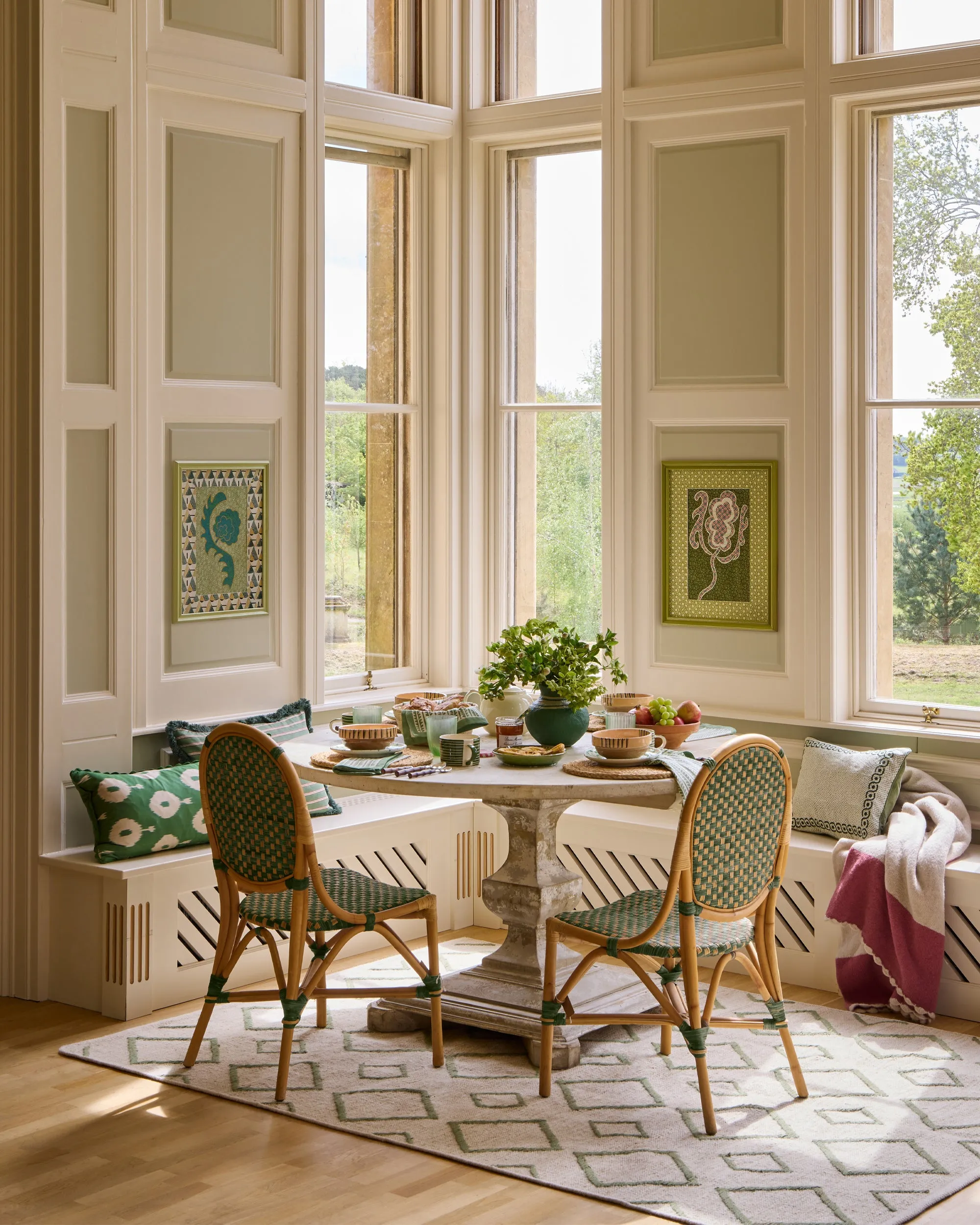Rattan Dining Chair - Green