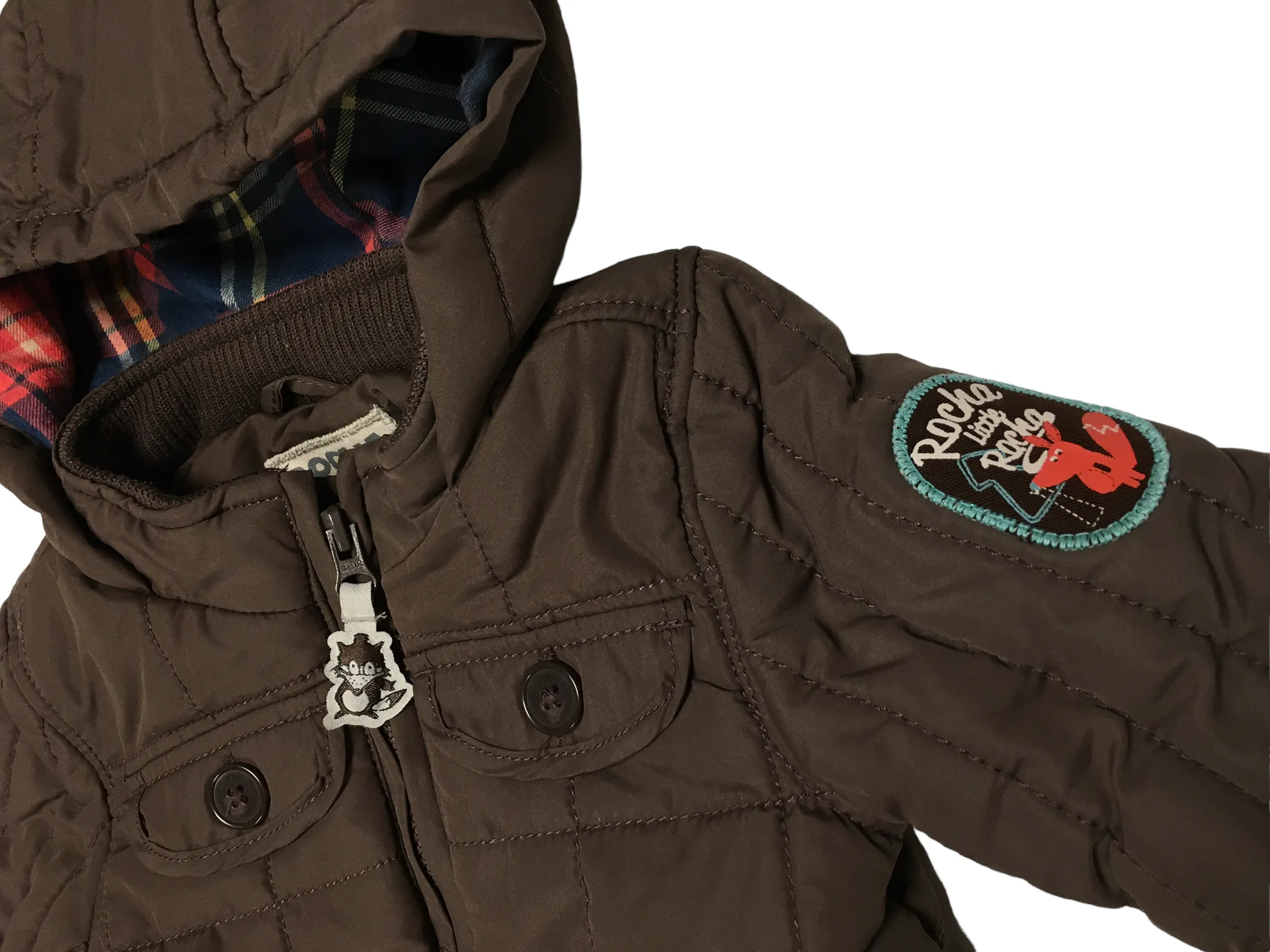 Rocha Little Rocha Brown Padded Coat with Hood Baby - Boys 3-6m