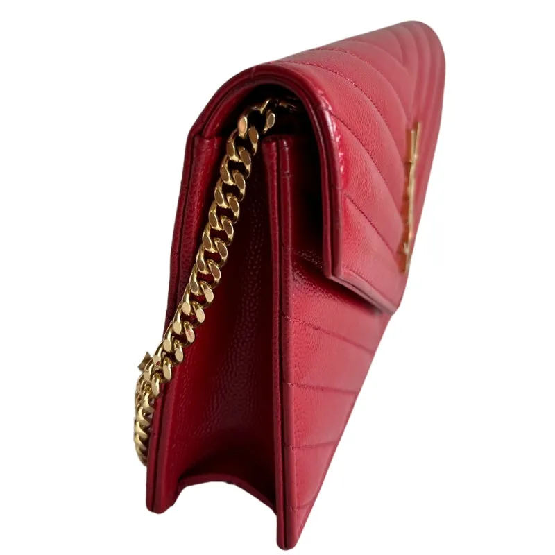 Saint Laurent Red Wallet On Chain